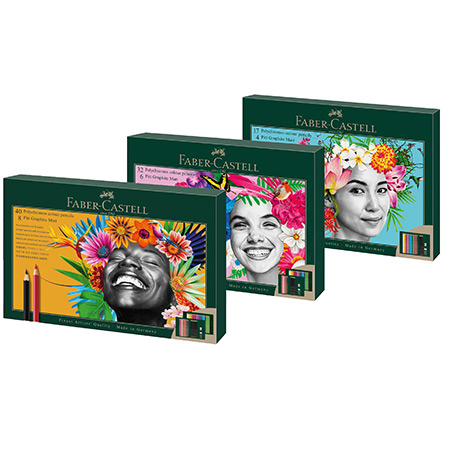 Faber Castell Polychromos & Pitt Graphite Matt - coffret en carton - assortiment de crayons, 1 taille & 1 gomme