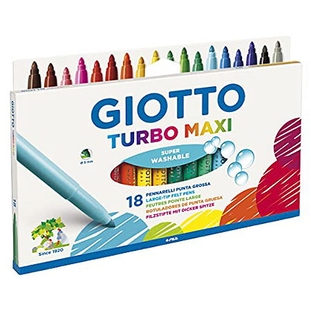 Giotto Turbo Maxi - étui en carton - assortiment de feutres de coloriage -  Schleiper - Catalogue online complet