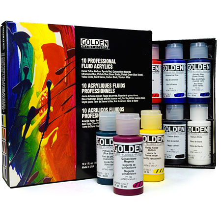 10 Professional Acrylic Set - set van 10 flacons 30ml van extra-fijne acrylverf - Schleiper - e-shop express