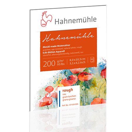 Hahnemuhle Bloc aquarelle - 20 feuilles 200g/m² - 8x10.5cm - grain torchon