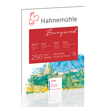 Hahnemuhle Burgund - bloc aquarelle - 20 feuilles 250g/m² - collé 4 côtés