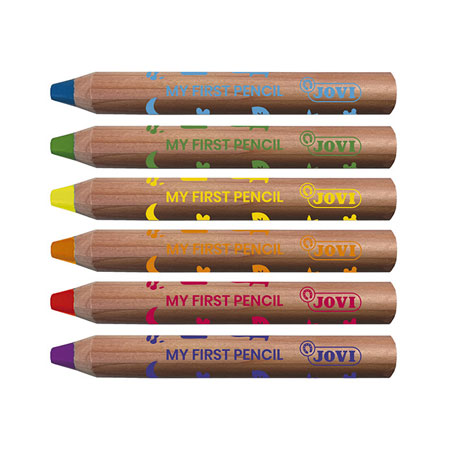 Jovi My First - étui en carton - assortiment de 6 crayons de couleurs