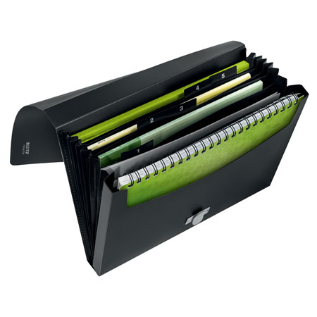 Leitz Recycle - plastic expandable file - A4 - 6 compartments - rubber band fastening