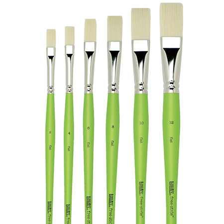 Liquitex Free Style - brush - synthetic fibres - flat - long handle