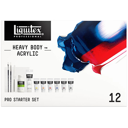 Liquitex Professional Heavy Body - Pro Starter Set - set de 6 tubes 22ml, 1 tube 59ml d'acrylique extra-fine, auxiliaire & accessoires