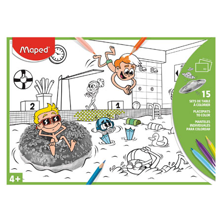 Maped Set van 15 papieren placemats om te kleuren - A3 - 120g/m²