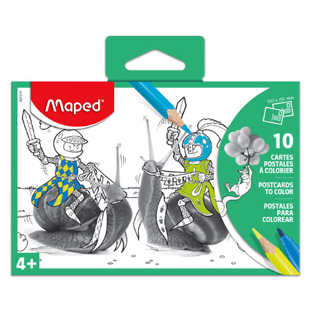 Maped Set van 10 ansichtkaarten om te kleuren - 100x150mm - 300g/m²