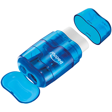 Maped Connect - double sharpener with tank & eraser - with spare eraser - translucent