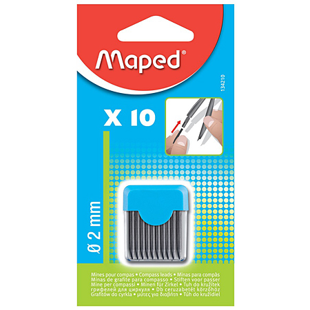 Maped Pakje van 10 grafietstiften voor passer - 2mm