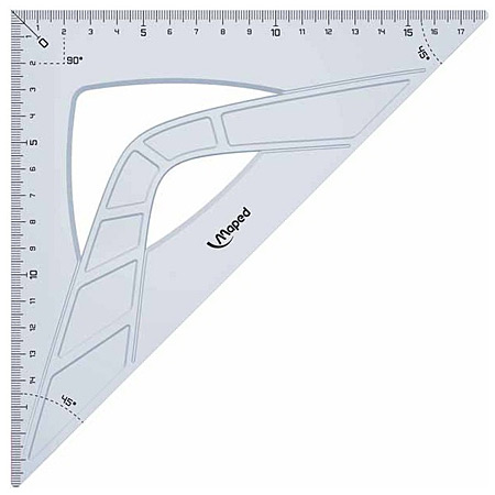 Maped Geometric - ste square in clear plastic - 45° - 26cm hypothenuse