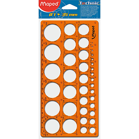 Maped Plastic circles template - diameters from 1 to 35mm