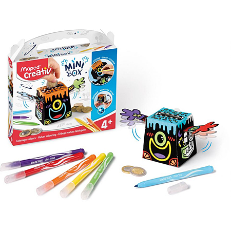 Maped Creativ Mini Box - velvet colouring - personalise and assemble your piggy bank