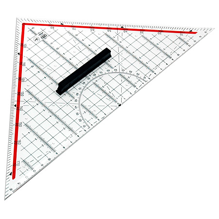 M+R Driehoek voor technisch tekenen - hypotenusa 32cm - met handgreep