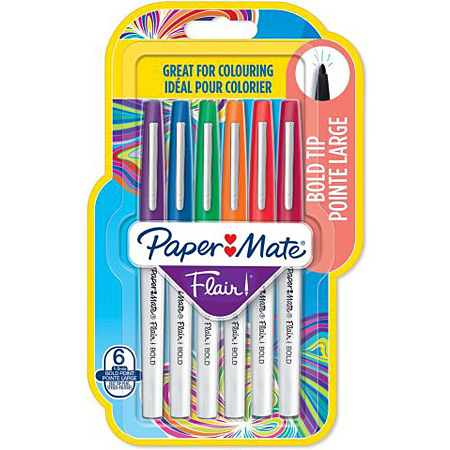 Paper Mate Flair Bold - assorted fibrepens - broad tip (3mm ...