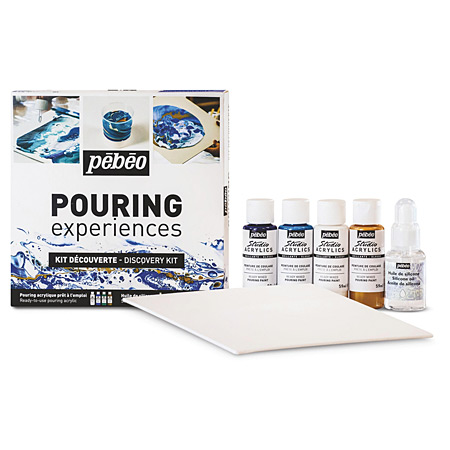 Pébéo Pouring Experience - kit découverte - 4 flacons 59ml de peinture de  coulage prête à l'emploi, huile de silicone & carton entoilé - Schleiper -  Catalogue online complet