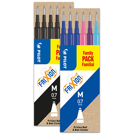 Pilot FriXion BLS-FR7 - Family Pack - set de 6 recharges rollerball - pointe moyenne (0,7mm)