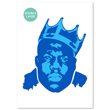 Qbix Flexibel plastic stencil - 2 layers - 29.7x42cm (A3) - idol - notorious big