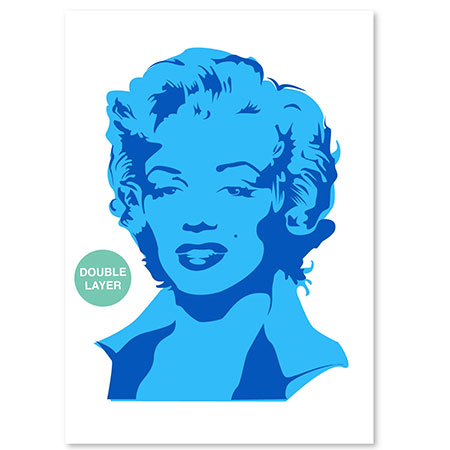 Qbix Flexibele plastic sjabloon - 2 lagen - 29.7x42cm (A3) - idool - marilyn monroe