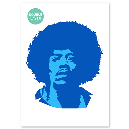 Qbix Flexibel plastic stencil - 2 layers - 29.7x42cm (A3) - idol - jimi hendrix