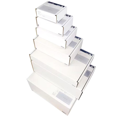 Raadhuis Pack of 5 shipping boxes - pre-printed - cardboard - white