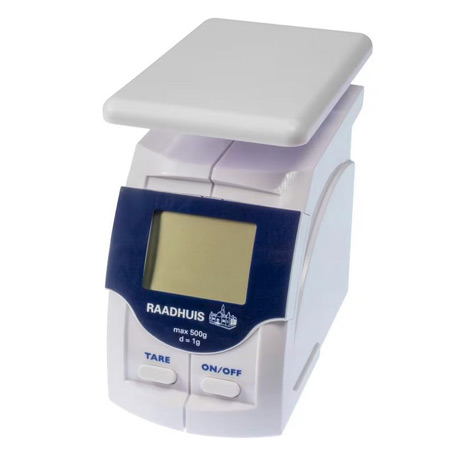 Raadhuis Digital letter scales - 1 gram accuracy - white / blue