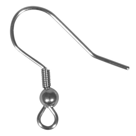 Rayher Sachet de 4 crochets pour boucles d'oreilles en Inox - 20mm - platine