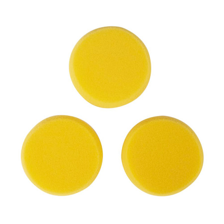 Rayher Pack of 3 synthetic sponge - round - yellow