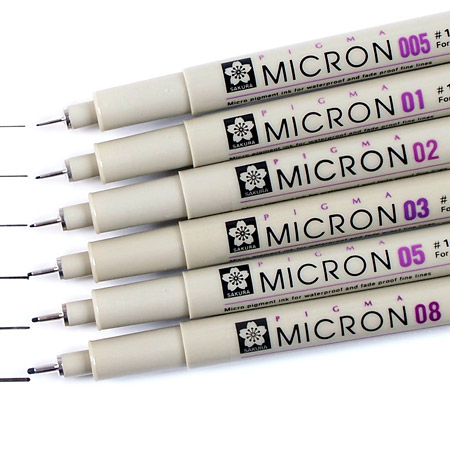 Sakura Pigma Micron calibred fineliner with pigmented ink - black - Schleiper - Complete online catalogue