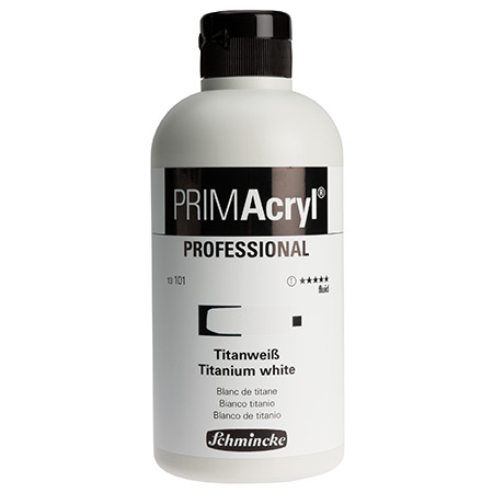 Schmincke PRIMAcryl Professional Fluid - acrylique extra-fine - flacon 500ml - série 1 - blanc de titane