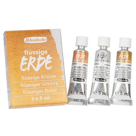 Schmincke Liquid Earth - pigment naturel liquide - assortiment de 3 tubes 5ml