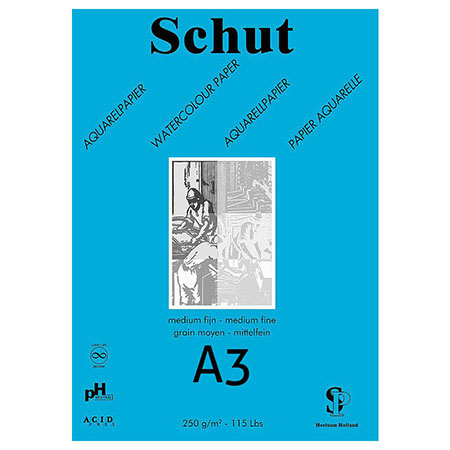 Schut Aquarelblok - 250gr/m² - medium korrel