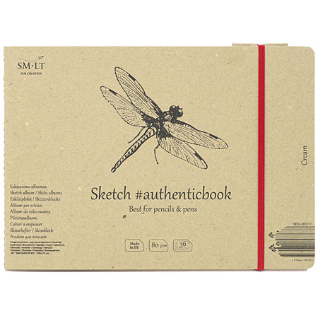 SM-LT Art #authenticbook - tekenalbum (creme papier) - kartonnen omslag - 36 vellen 80gr/m² - 24,5x17,6cm