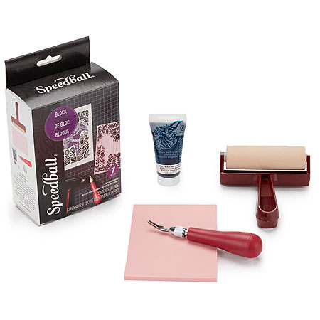 Speedball Block Printing Starter Kit - 1x37ml tube of ink & accessories -  Schleiper - Complete online catalogue