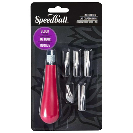 Speedball Set de 5 lames pour lino & 1 manche - assortiment n° 1 (lames n°1-2-3-5-6)