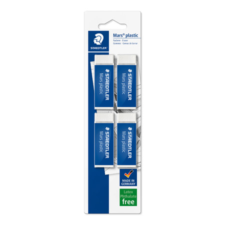 Staedtler Mars Plastic - pack of 4 white erasers