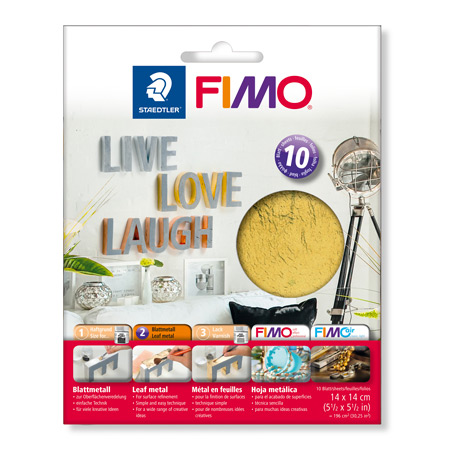 Staedtler Fimo - booklet of 10 metal leaves - transfer - 14x14cm