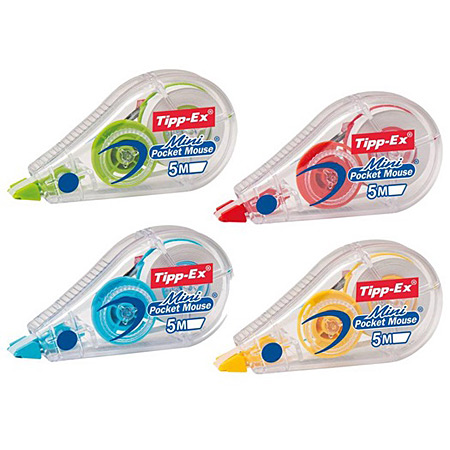 Tipp-Ex Mini Pocket Mouse Colored - correction tape (5mmx5m) - assorted  colours - Schleiper - e-shop express