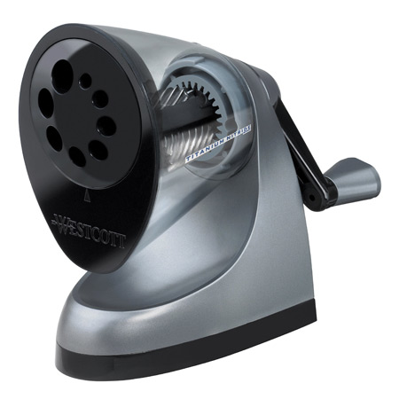 Westcott iPOINT - rotary sharpener - manual - 7 to 12mm max. diameter - table lock - grey and black