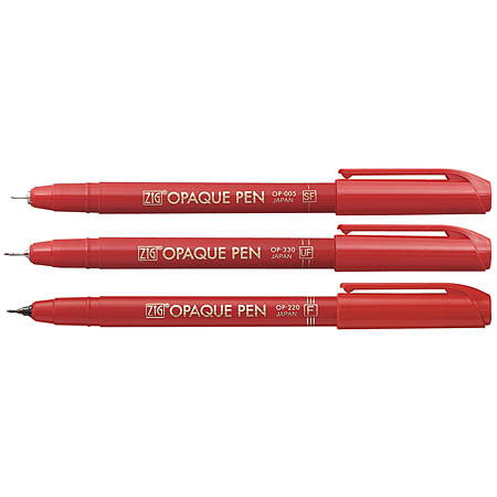 Zig Opaque Pen - metal-jacketed fibre tip nib - red - Schleiper - Complete  online catalogue